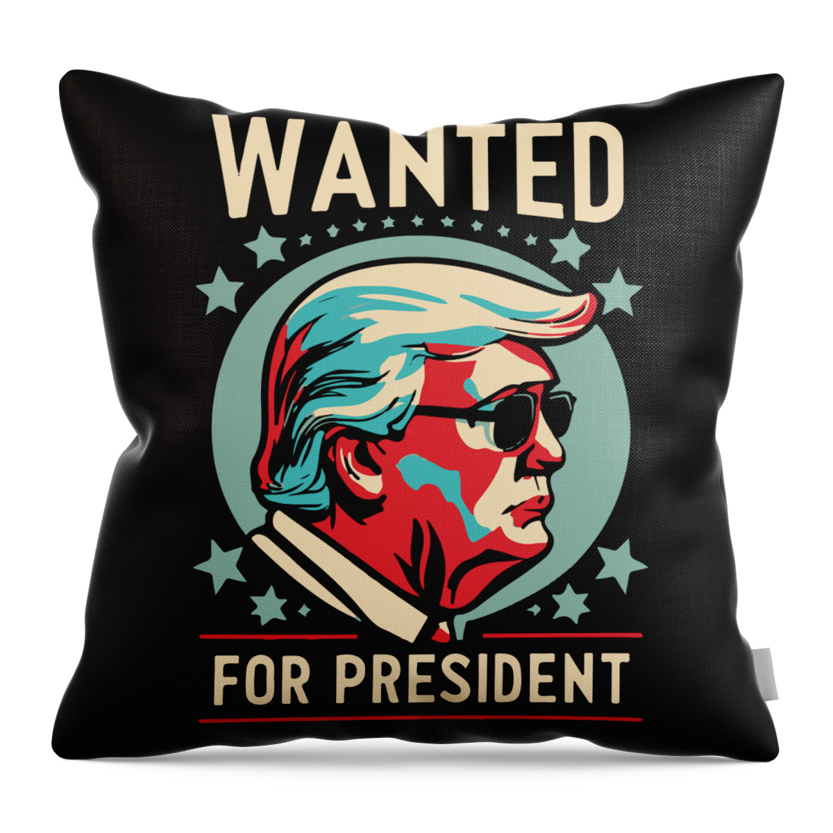 Trump Throw Pillow featuring the digital art Trump Wanted For President 2024 by Flippin Sweet Gear