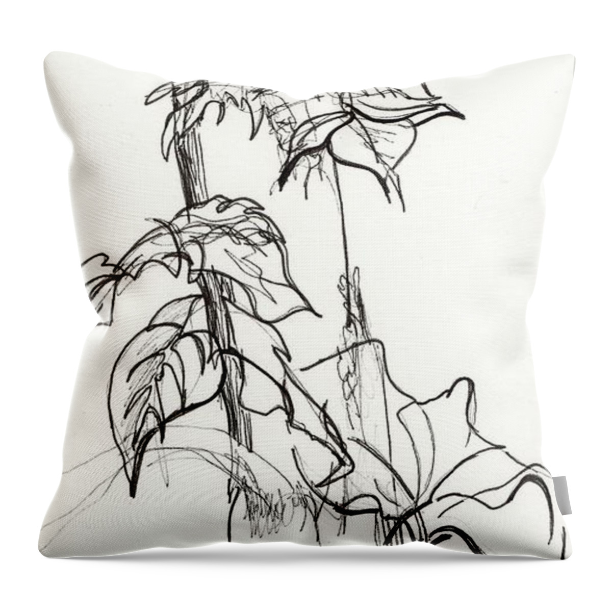 Black And White Throw Pillow featuring the drawing Trust Tree by Tammy Nara