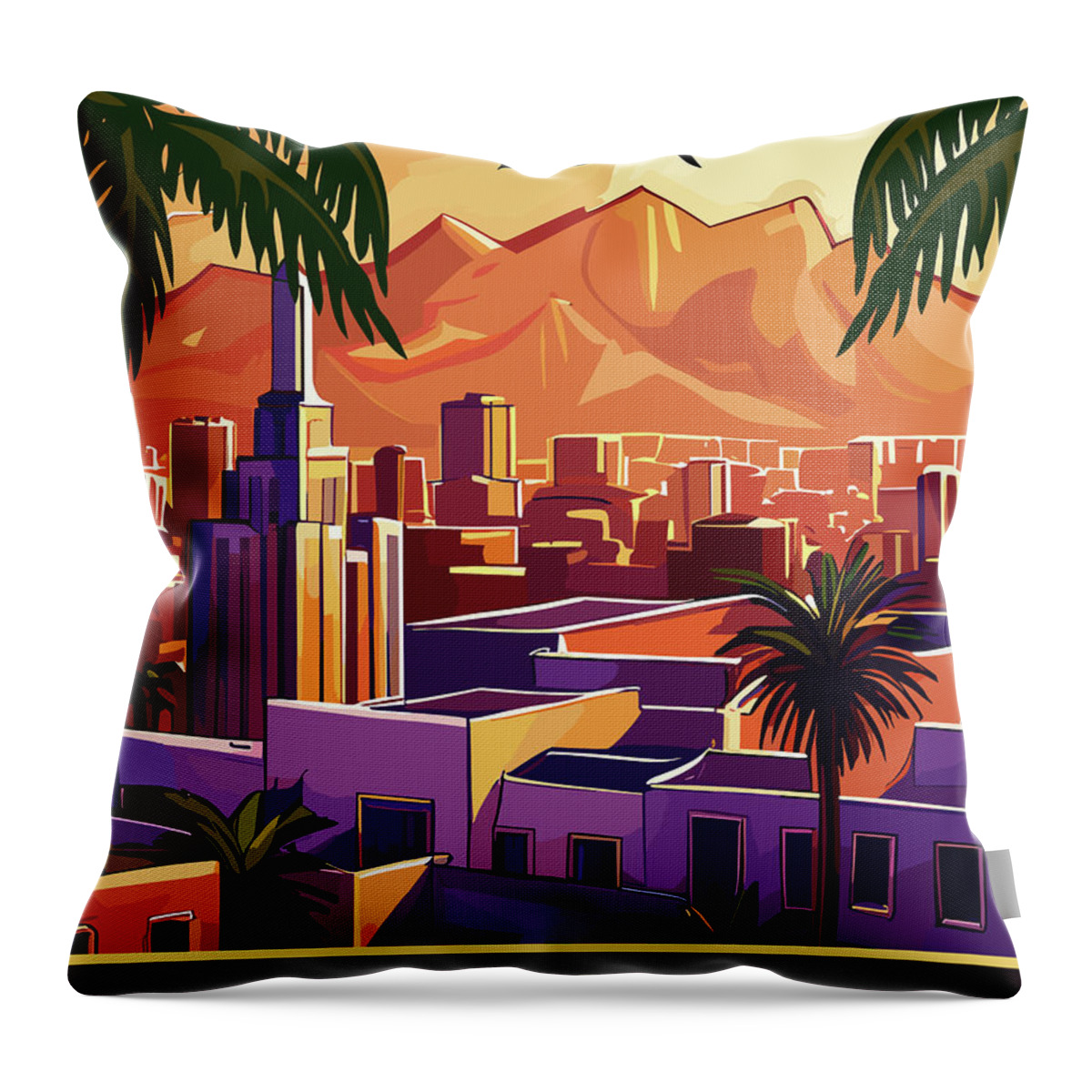 Tucson Throw Pillow featuring the digital art Tucson, Arizona by Long Shot