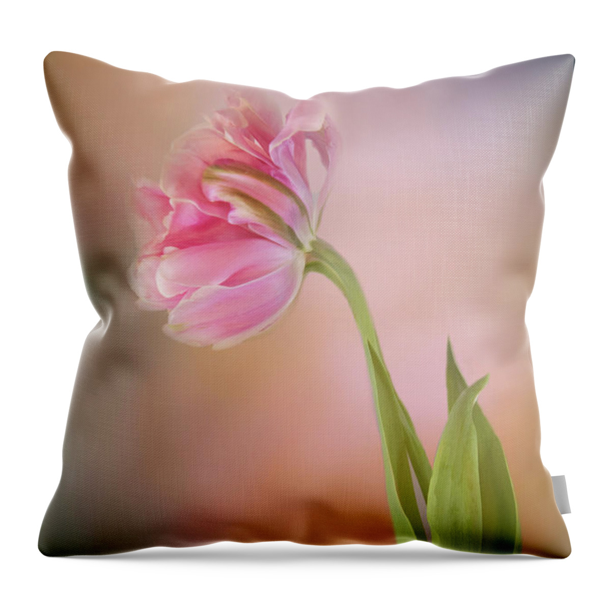 Photography Throw Pillow featuring the digital art Tulip Beauty by Terry Davis