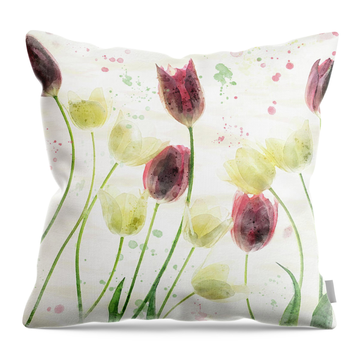 Tulips Throw Pillow featuring the photograph Tulips in the Garden by Rebecca Cozart