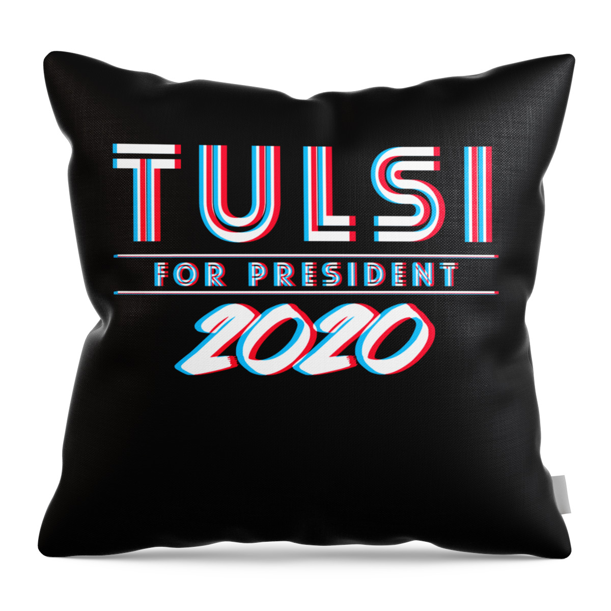 Democrat Throw Pillow featuring the digital art Tulsi Gabbard for President 2020 by Flippin Sweet Gear