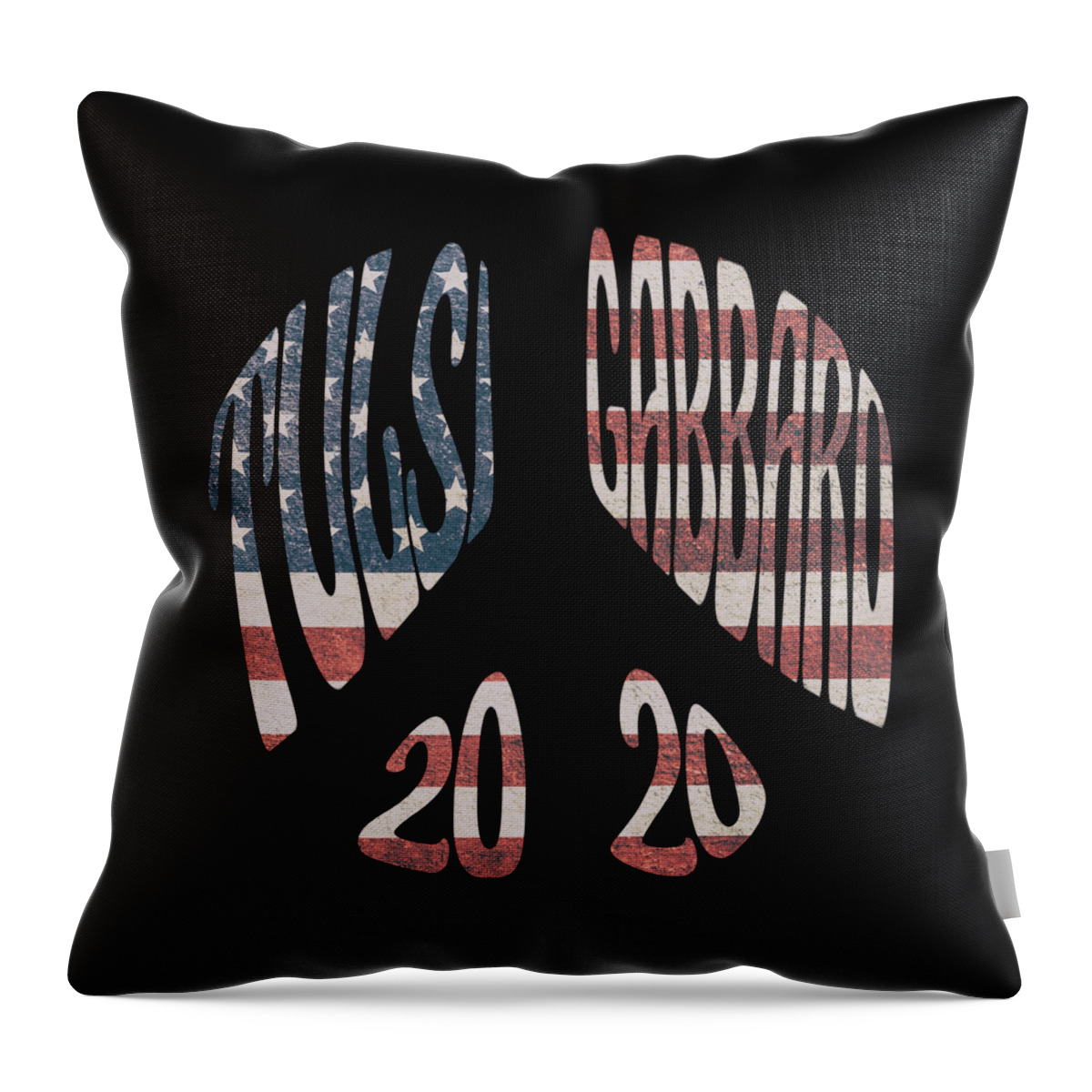 Election Throw Pillow featuring the digital art Tulsi Gabbard Peace in 2020 US Flag by Flippin Sweet Gear