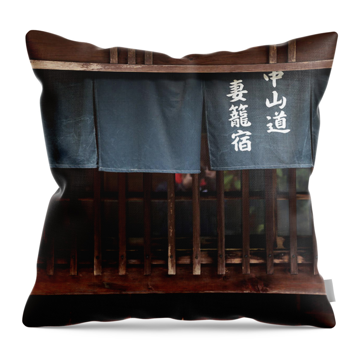 Post Town Throw Pillow featuring the photograph Tumago juku by Kaoru Shimada