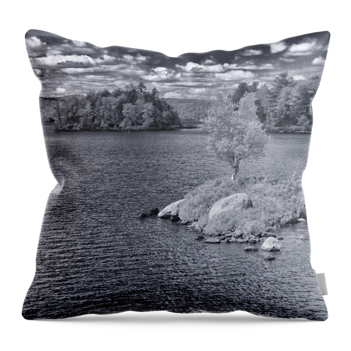 Tupper Lake Throw Pillow featuring the photograph Tupper Lake In IR by Guy Whiteley