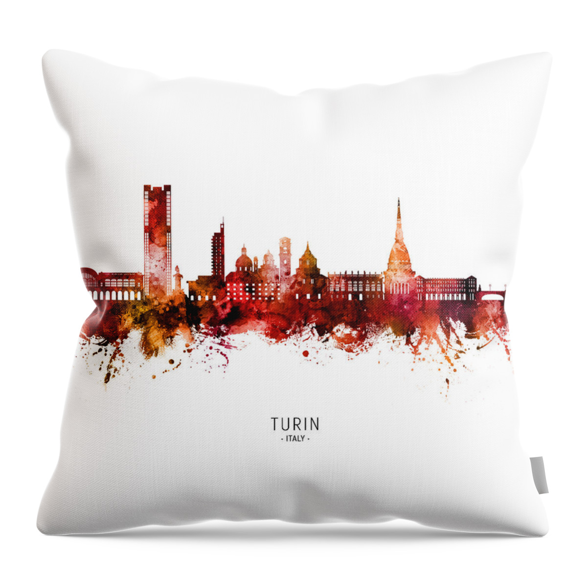 Turin Throw Pillow featuring the digital art Turin Italy Skyline #13 by Michael Tompsett