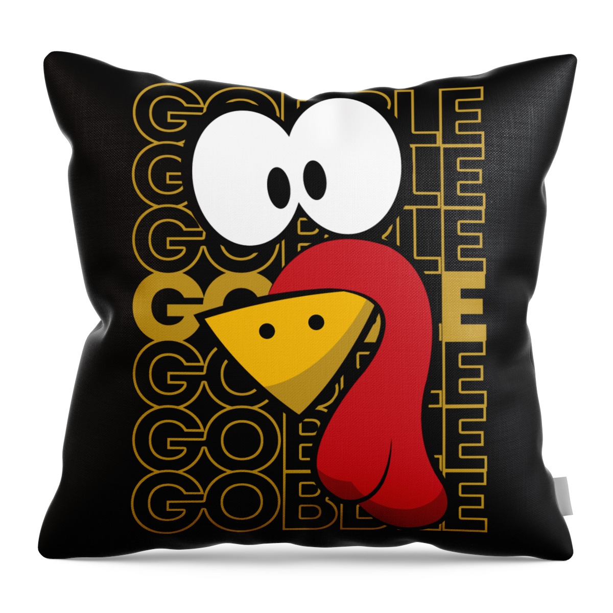 Thanksgiving 2023 Throw Pillow featuring the digital art Turkey Face Gobble Gobble by Flippin Sweet Gear