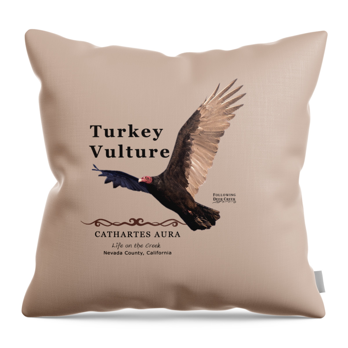 Turkey Vulture Throw Pillow featuring the digital art Turkey Vulture Cathartes aura by Lisa Redfern