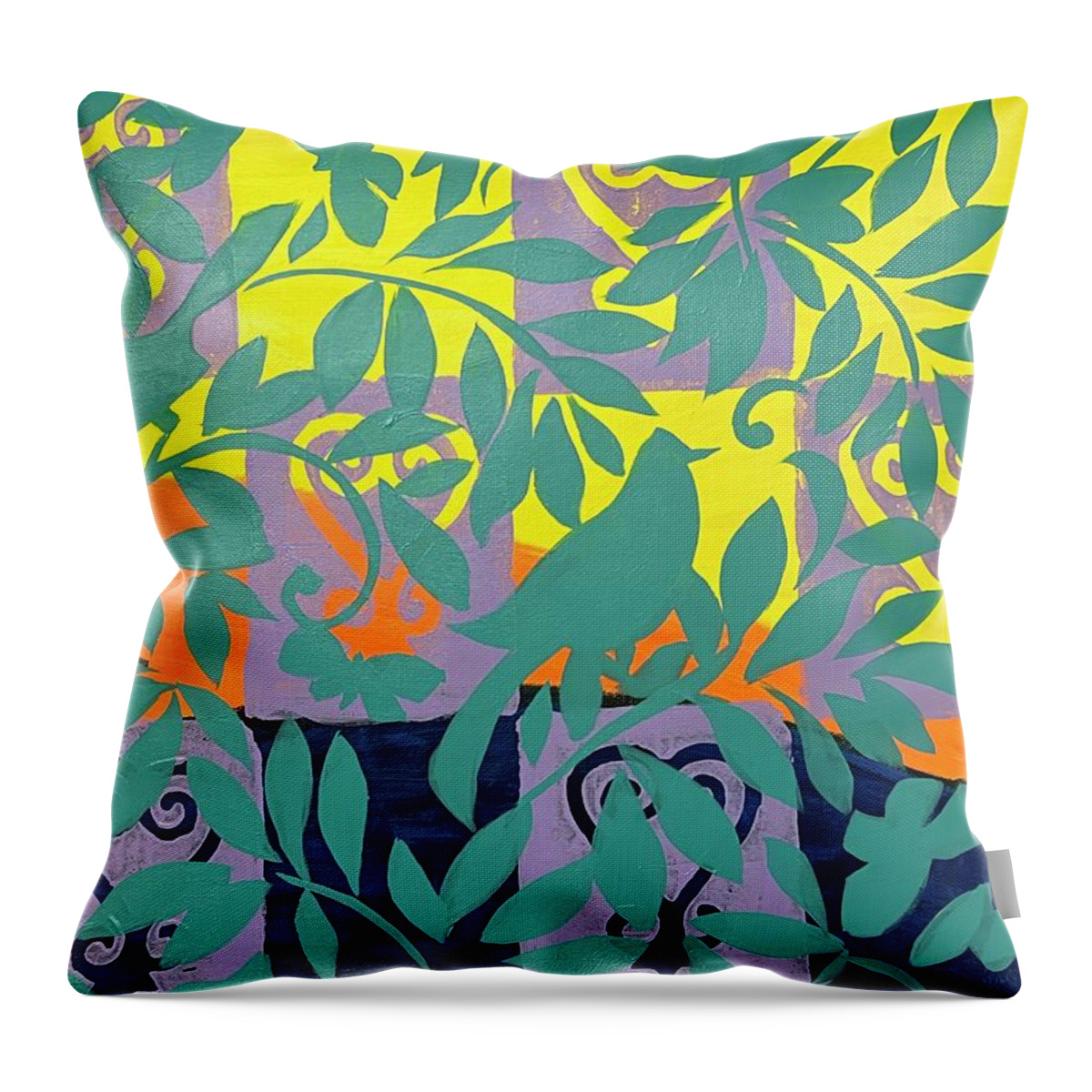  Throw Pillow featuring the painting Turquoise by Clayton Singleton
