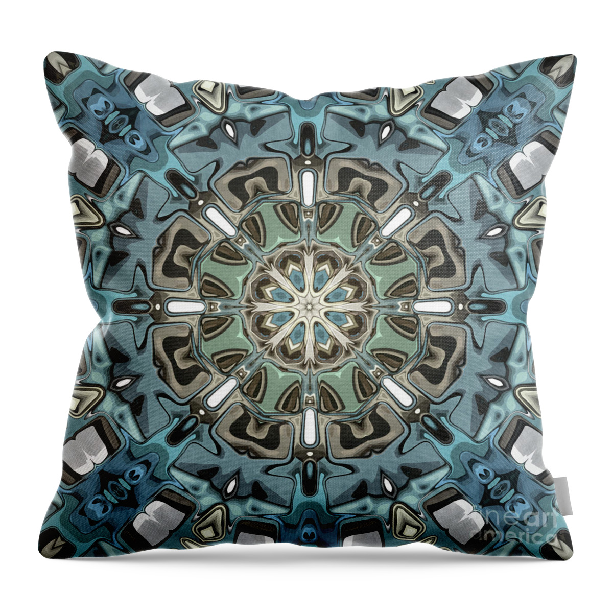 Grunge Throw Pillow featuring the digital art Turquoise Pattern by Phil Perkins