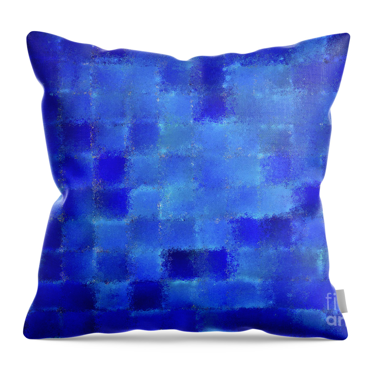 Blue Throw Pillow featuring the pyrography Turquoise Pond by Mehran Akhzari