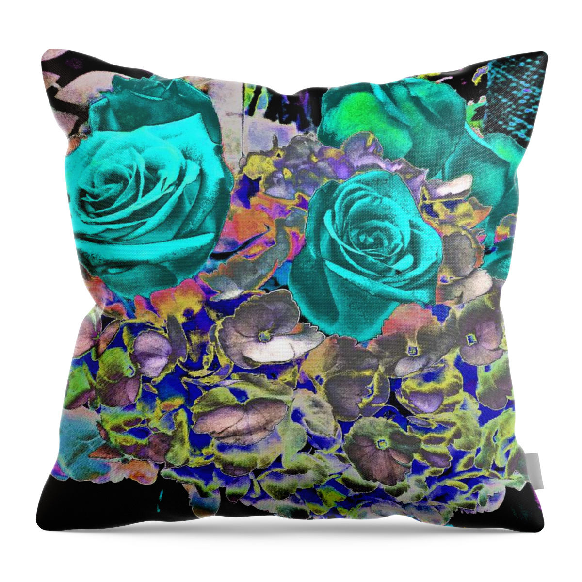 Roses Throw Pillow featuring the photograph Turquoise Roses by Andrew Lawrence