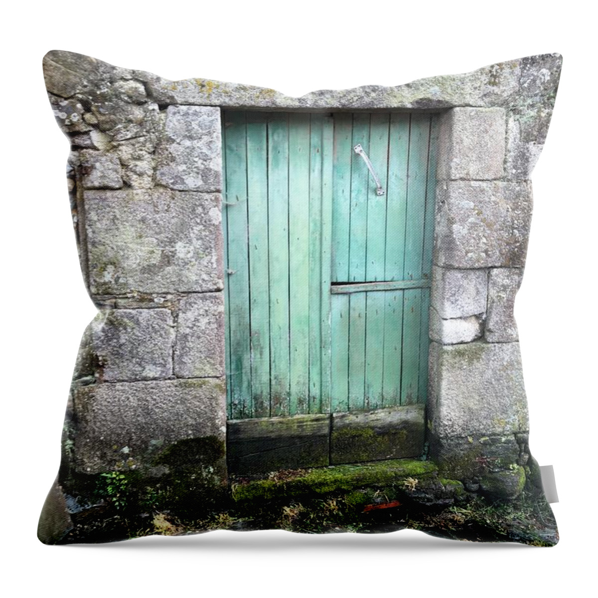Old Throw Pillow featuring the photograph Spain Door 3 by Cheryl Rhodes