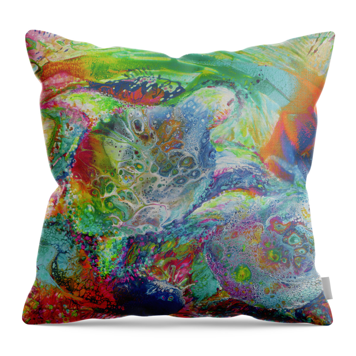 Turtle Throw Pillow featuring the painting Turtle Festival by Julie Turner
