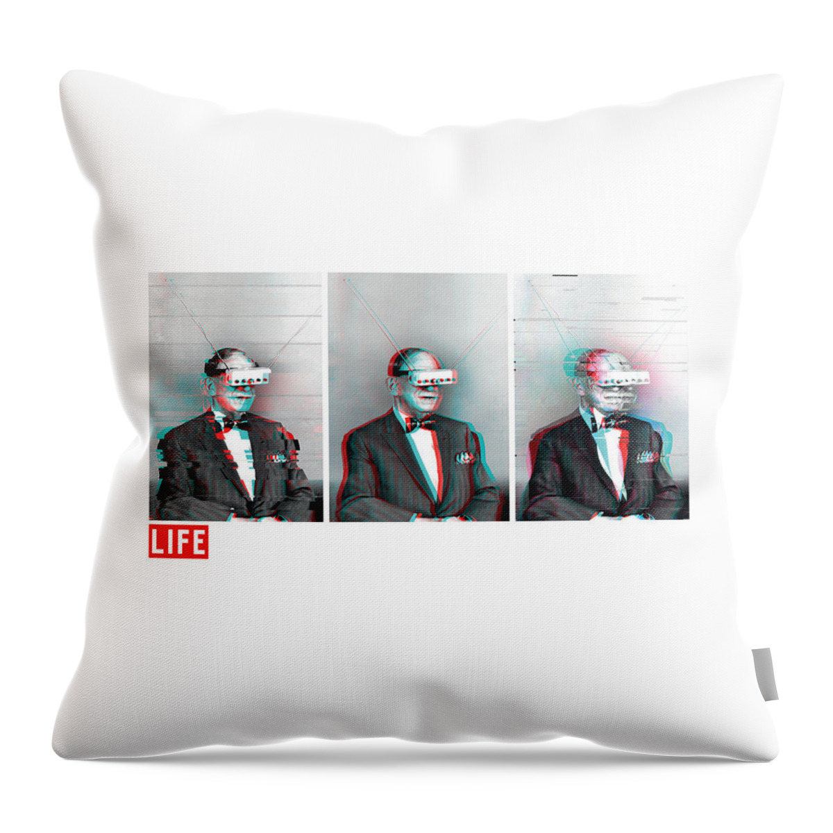 Tech Throw Pillow featuring the photograph T.V. Glitch by LIFE Picture Collection