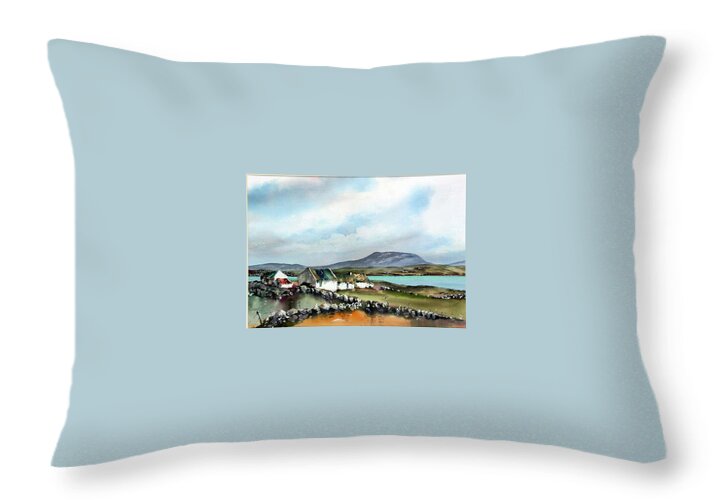  Throw Pillow featuring the painting Twice Maybe by Val Byrne