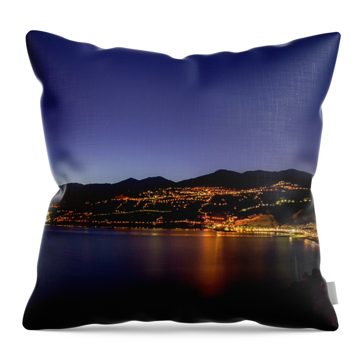 Amazing Place Throw Pillow featuring the photograph Twilight on Amalfi coast by Umberto Barone