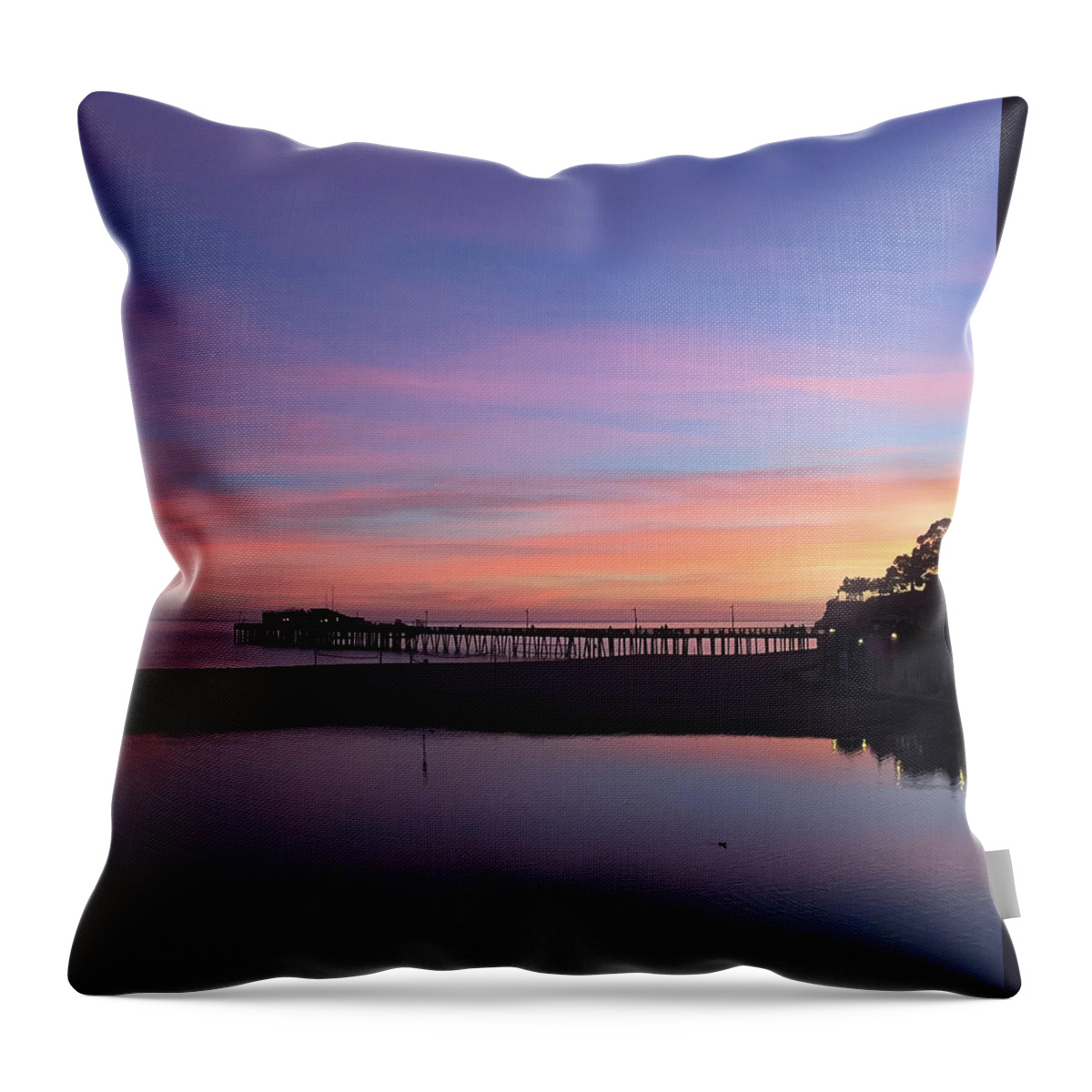 Jennifer Kane Webb Throw Pillow featuring the photograph Twilight Skies From Fogbank by Jennifer Kane Webb
