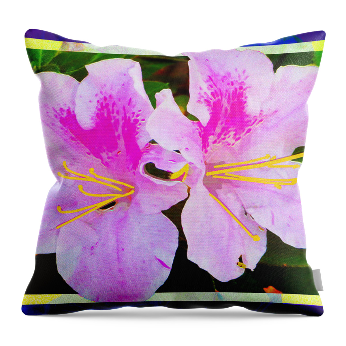 Arboretum Throw Pillow featuring the digital art Twin Blooms by Rod Whyte