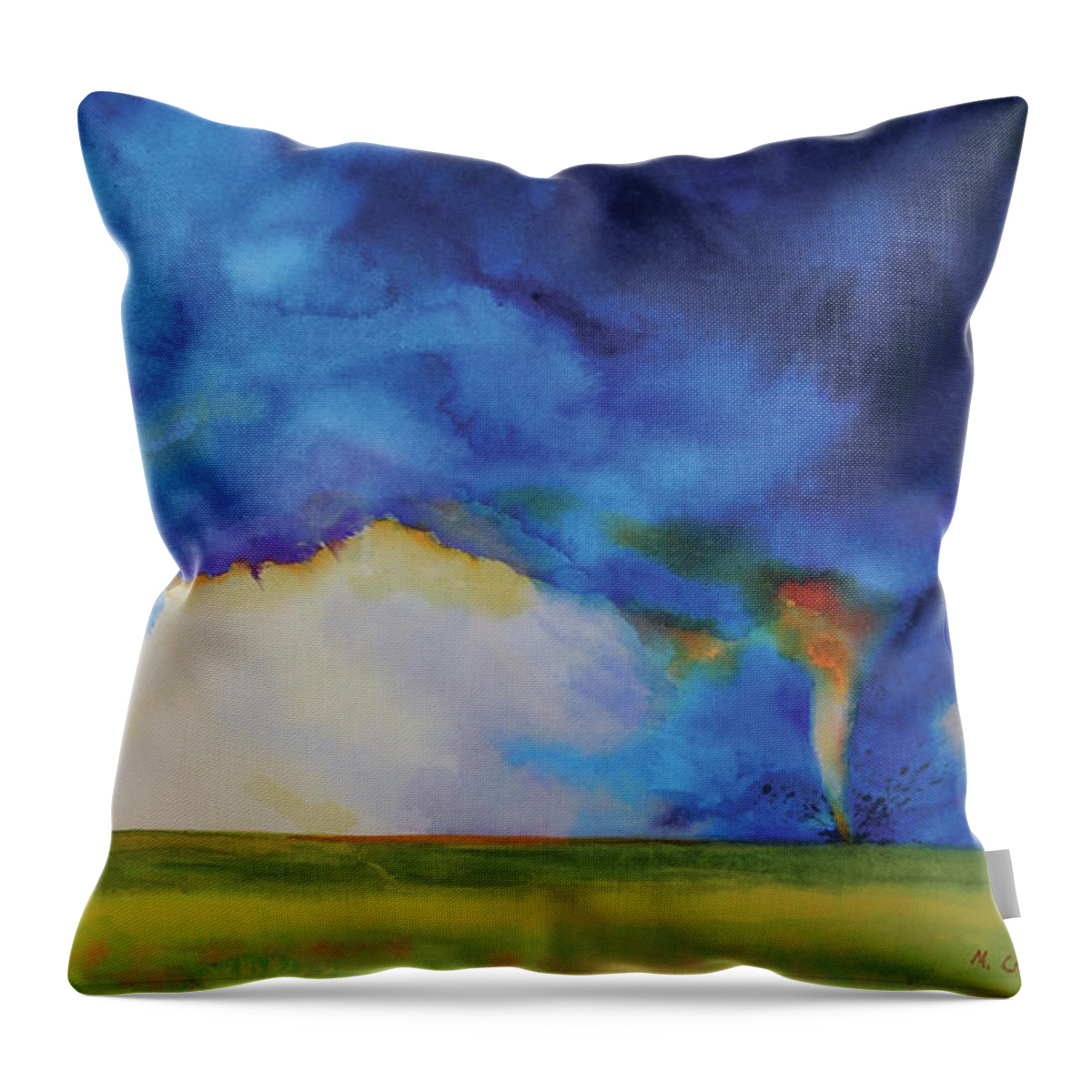 Tornado Throw Pillow featuring the painting Twist of Fate by Marguerite Chadwick-Juner