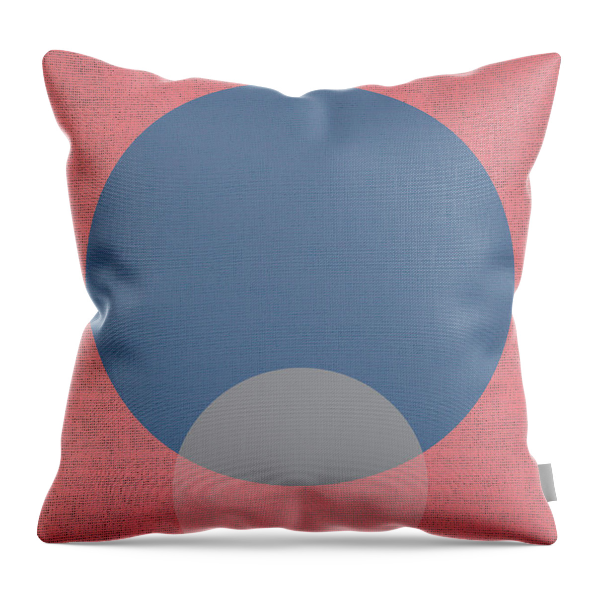 Minimal Throw Pillow featuring the photograph Two Circles Pink Abstract by Eena Bo