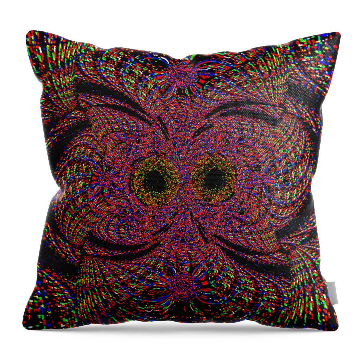 Fish Throw Pillow featuring the digital art Two Fish Kissing by Cliff Wilson