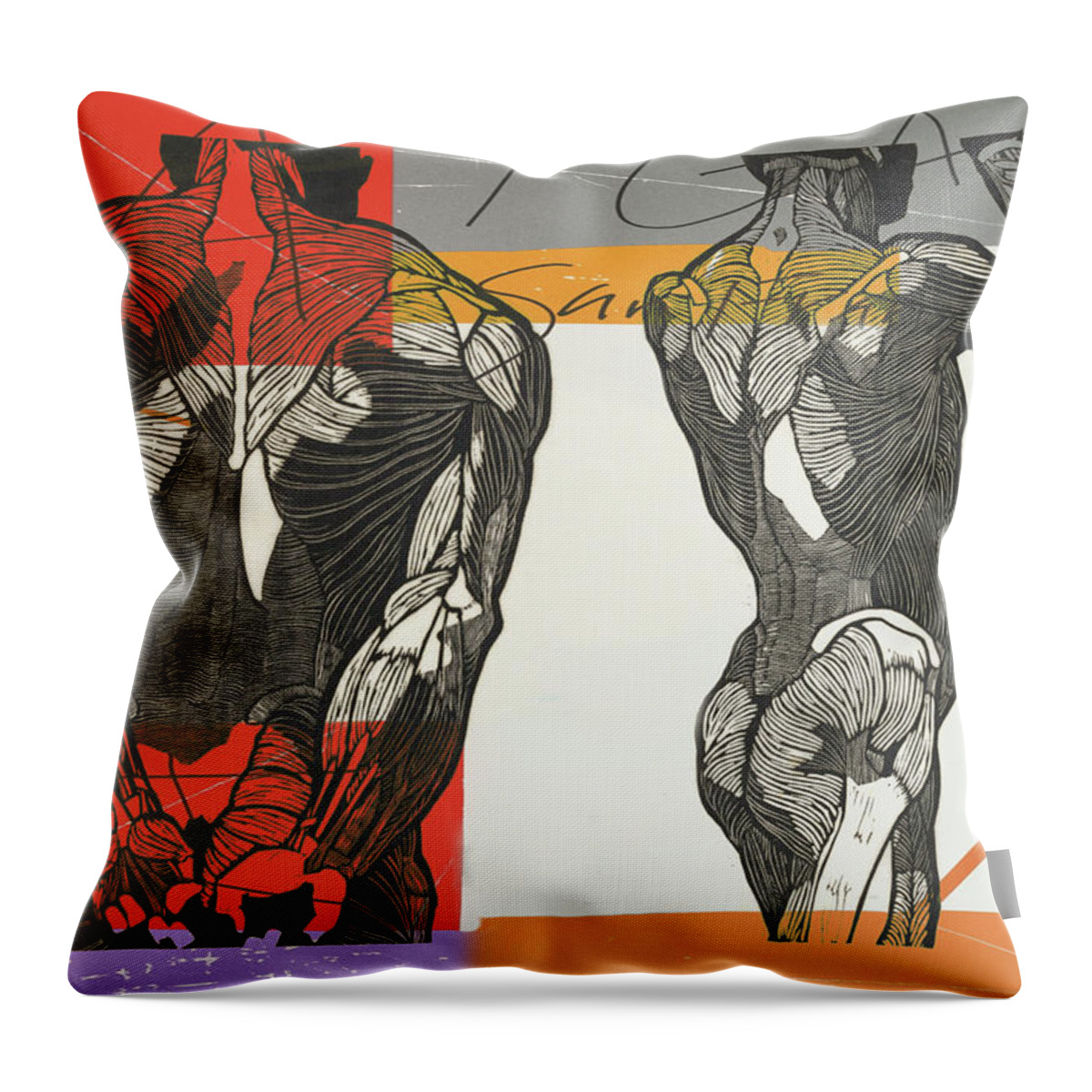 Gay Throw Pillow featuring the mixed media Two Of Us - Gay Pride by Paul Lovering
