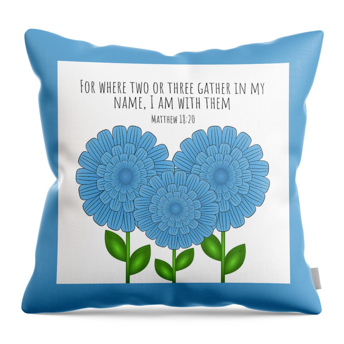 Matthew Throw Pillow featuring the painting Two Or Three Gather by Tina LeCour
