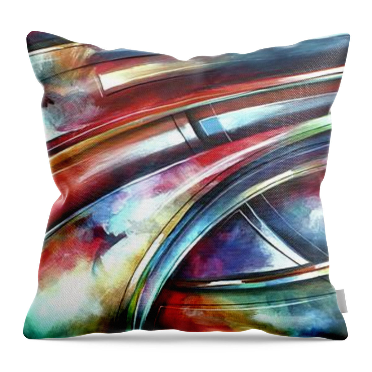 Abstract Throw Pillow featuring the painting Two Sides by Michael Lang