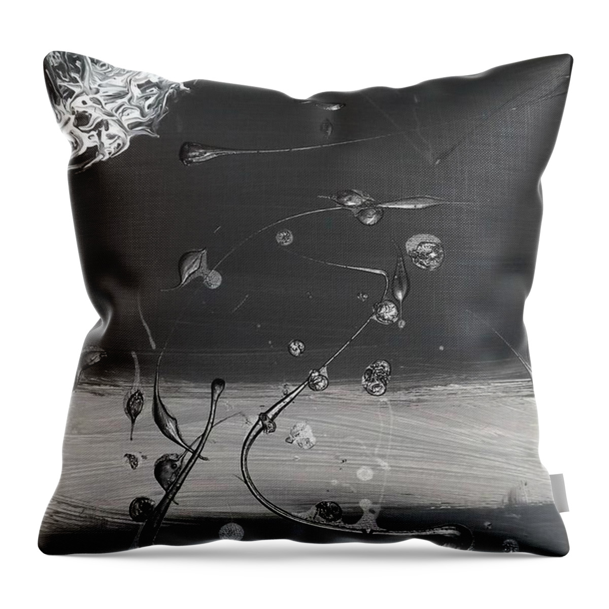 Acrylic Throw Pillow featuring the painting UFO's by Denise Morgan