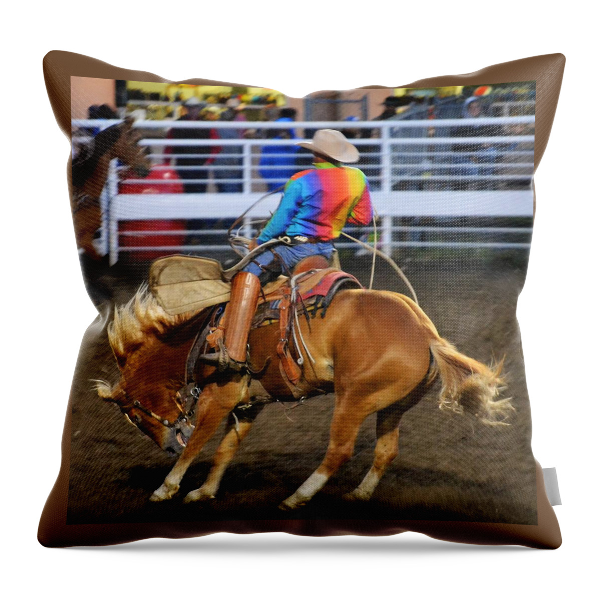 Rodeo Throw Pillow featuring the photograph Uh-Oh by Alden White Ballard