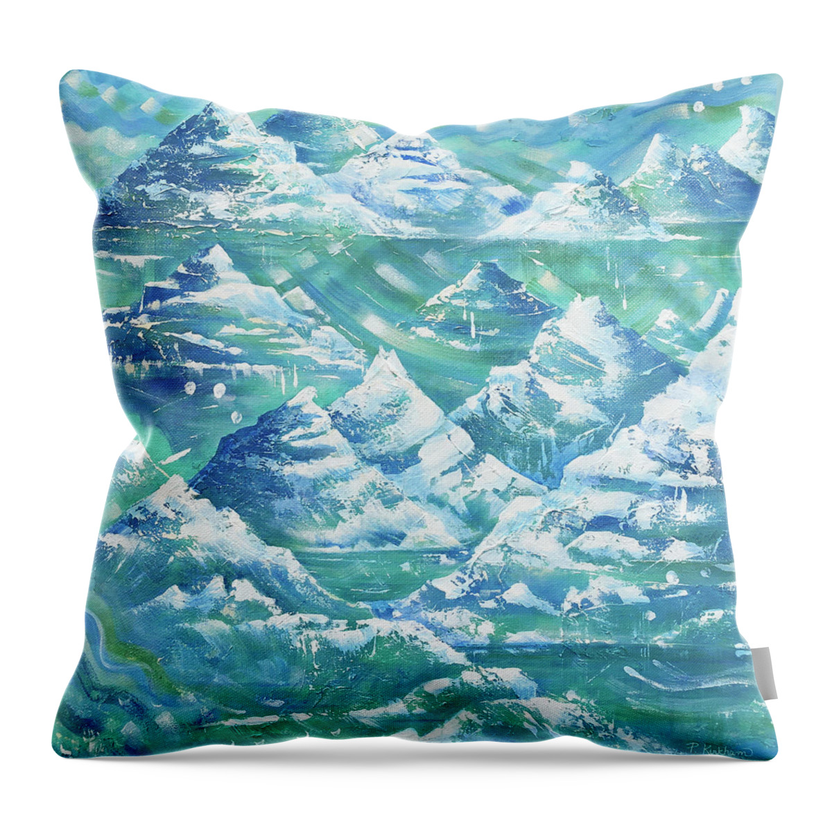 Mountains Throw Pillow featuring the painting Ultimate High by Pamela Kirkham