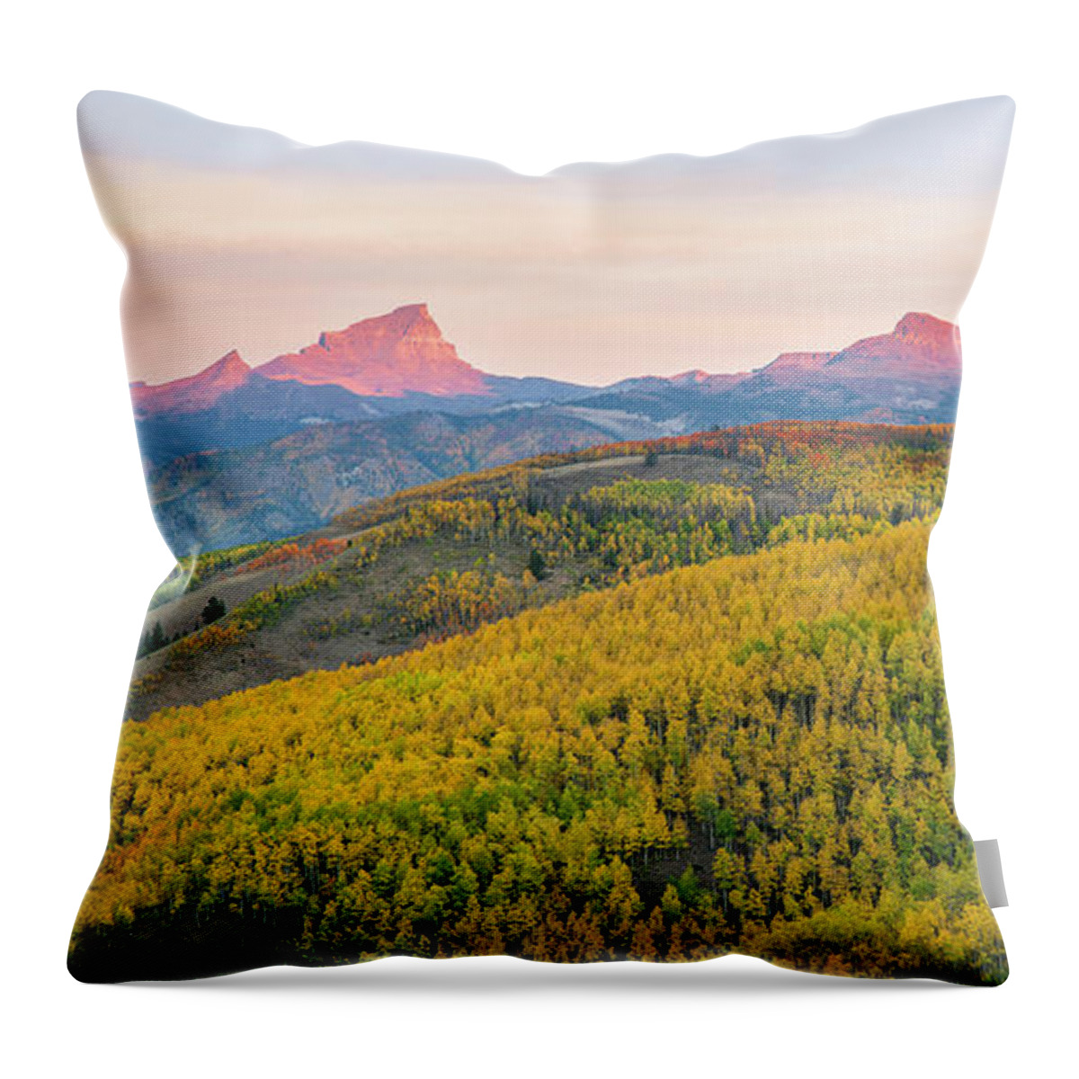 Colorado Throw Pillow featuring the photograph Uncompahgre View Panorama by Aaron Spong