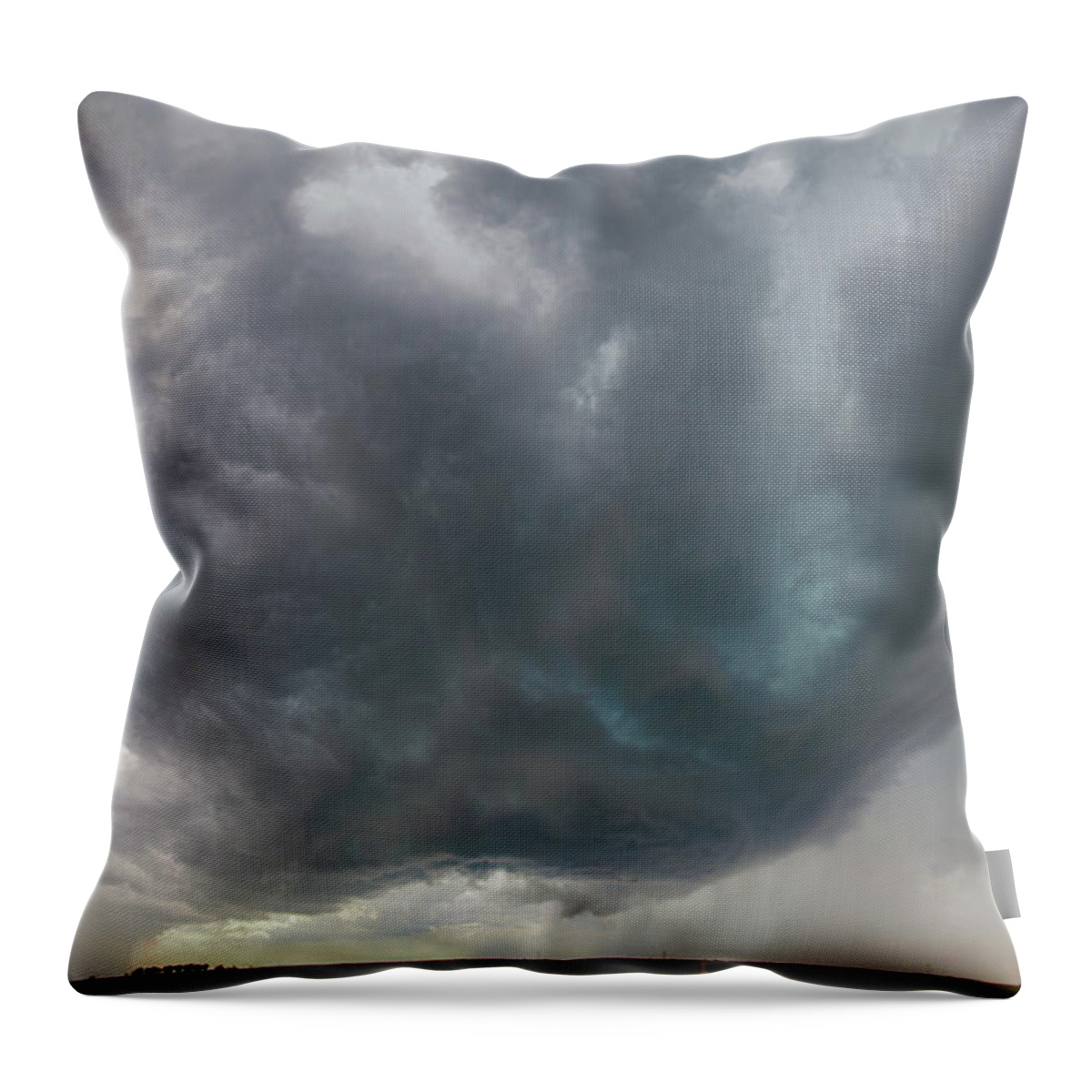 Nebraskasc Throw Pillow featuring the photograph Under a Supercell 028 by Dale Kaminski