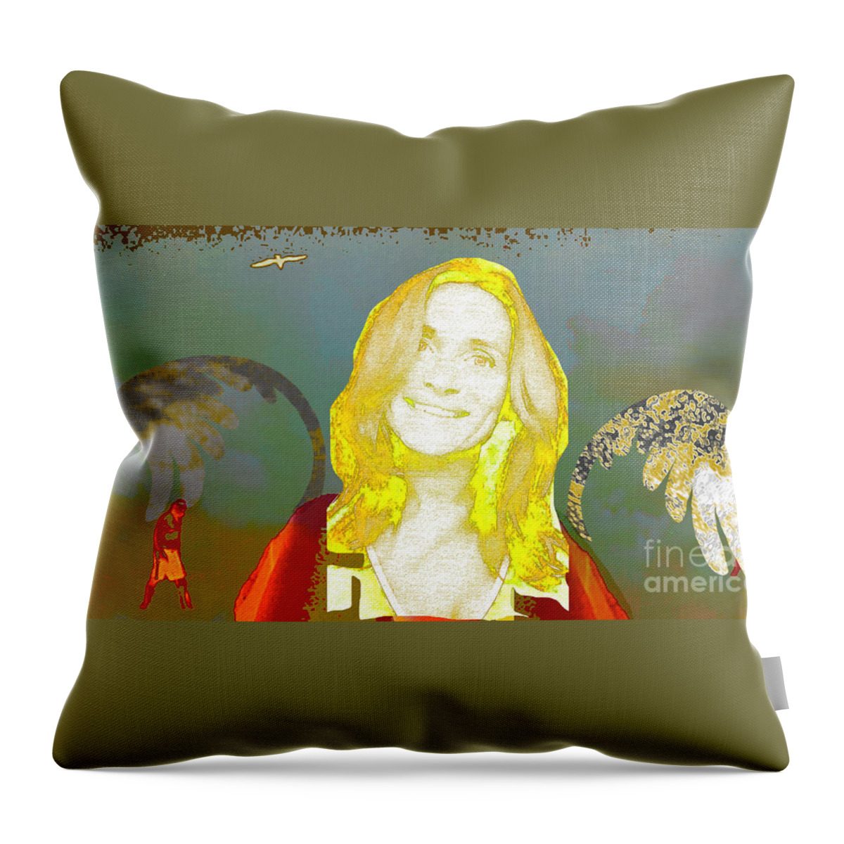 Angel Throw Pillow featuring the digital art Under my Wings by Alexandra Vusir