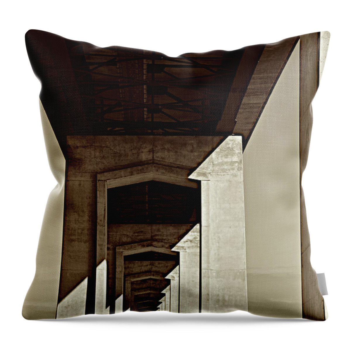 Copyright Elixir Images Throw Pillow featuring the photograph Under the Bridge by Santa Fe