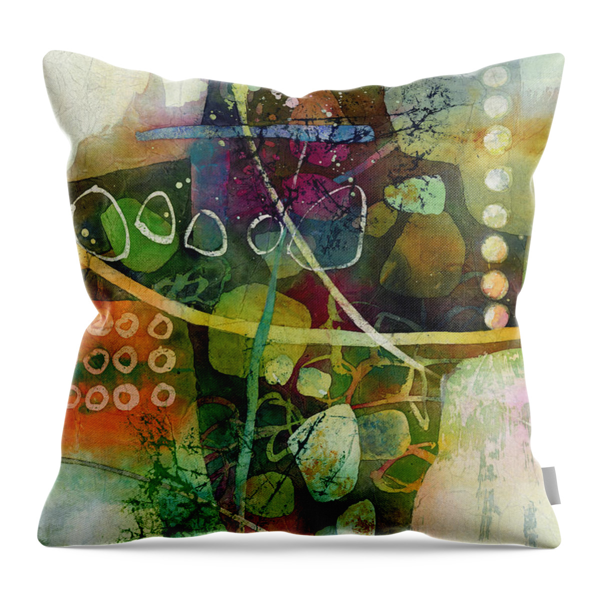 Abstract Throw Pillow featuring the painting Under the Surface 2 by Hailey E Herrera