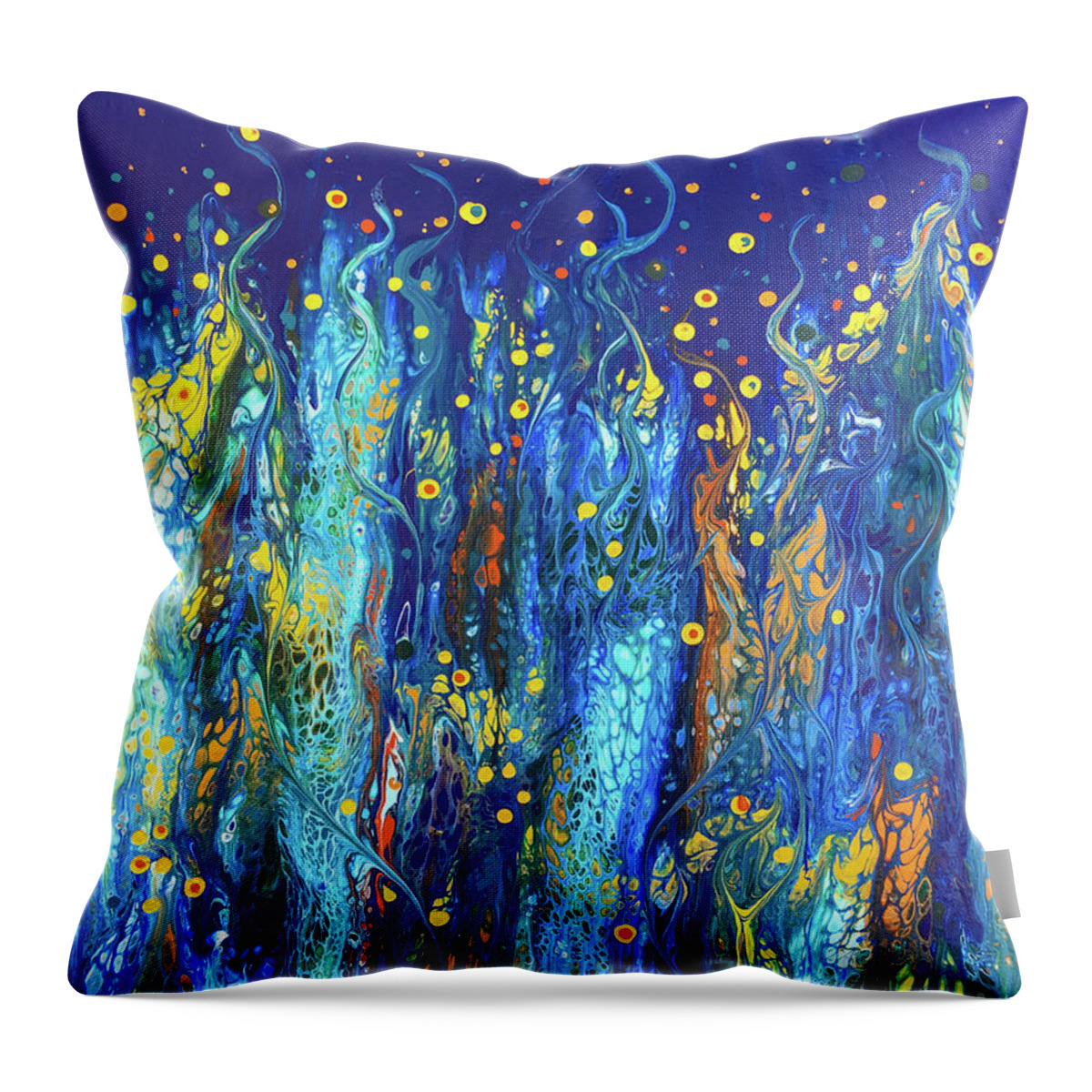Undersea Throw Pillow featuring the painting Undersea Circus by Lucy Arnold