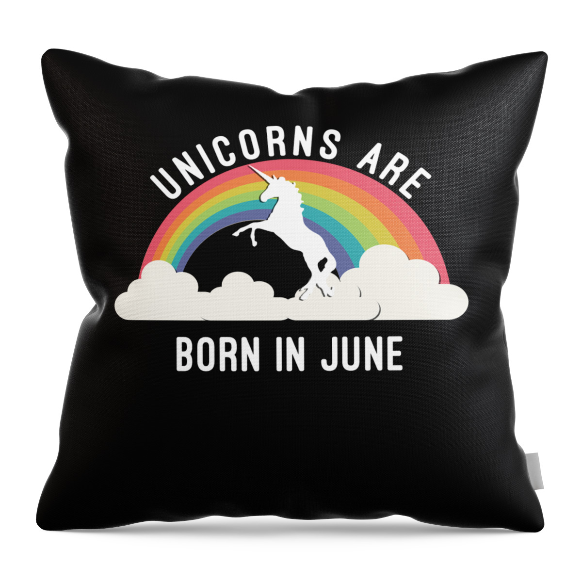 Funny Throw Pillow featuring the digital art Unicorns Are Born In June by Flippin Sweet Gear