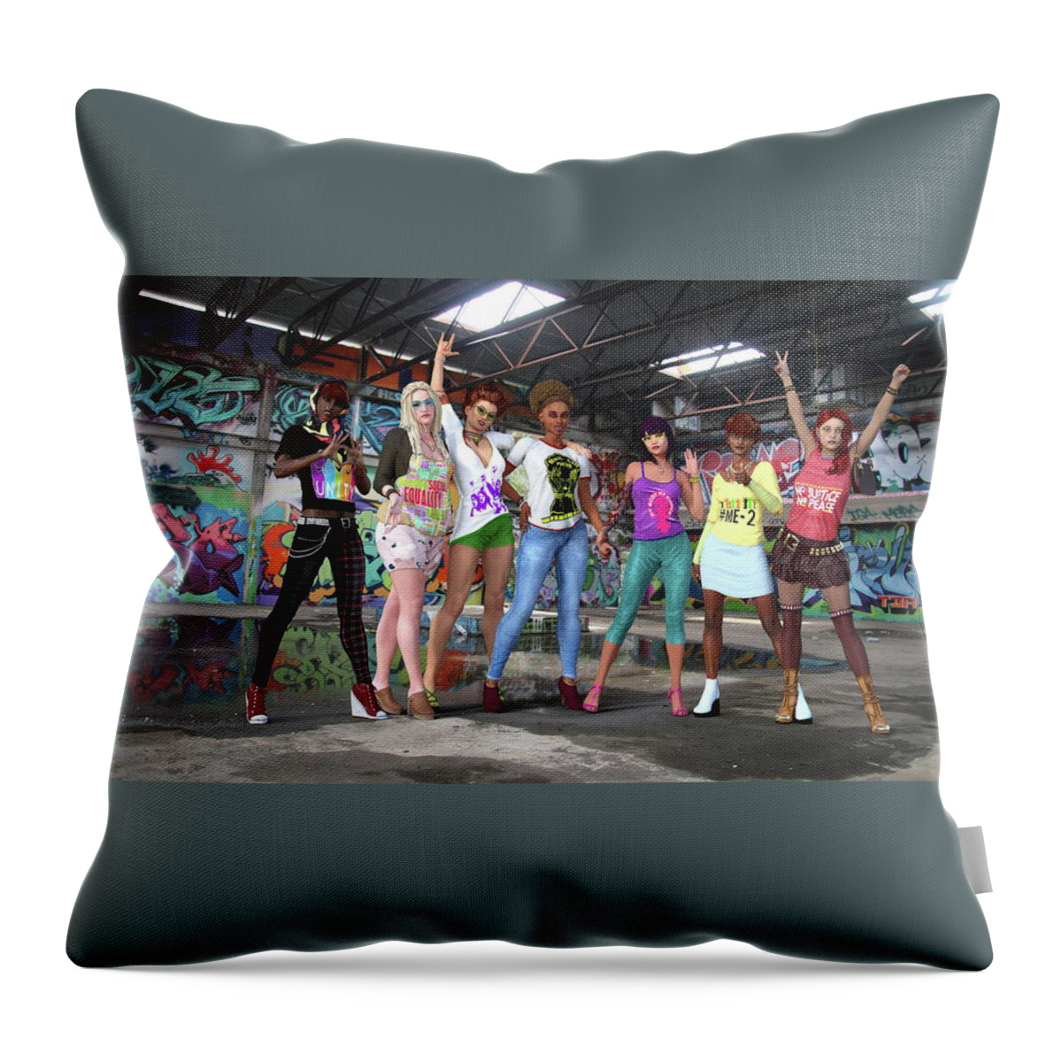 Unity Throw Pillow featuring the digital art United We Stand by Williem McWhorter