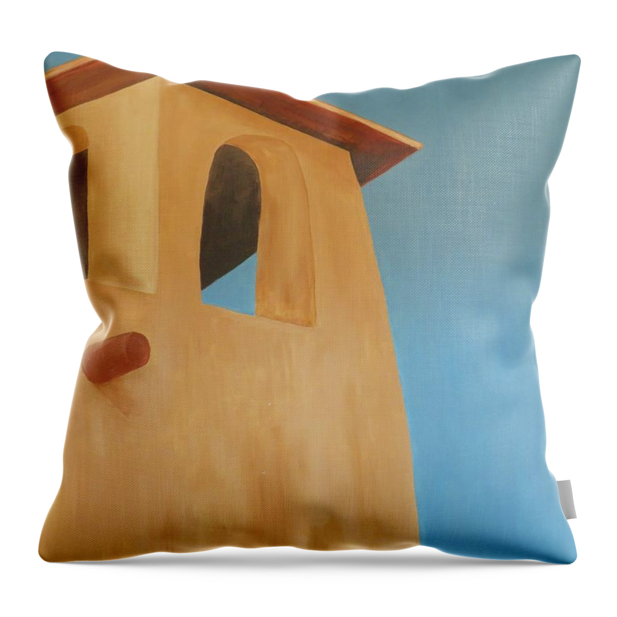 Southwest Throw Pillow featuring the painting Unknown Church by Ted Clifton