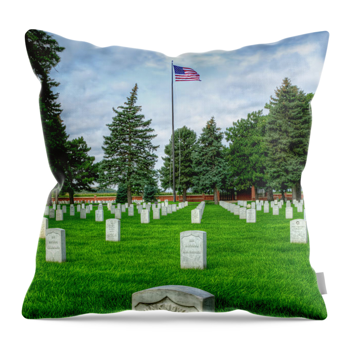 Flag Throw Pillow featuring the photograph Unknown Soldier, Fort McPherson by Jeff White