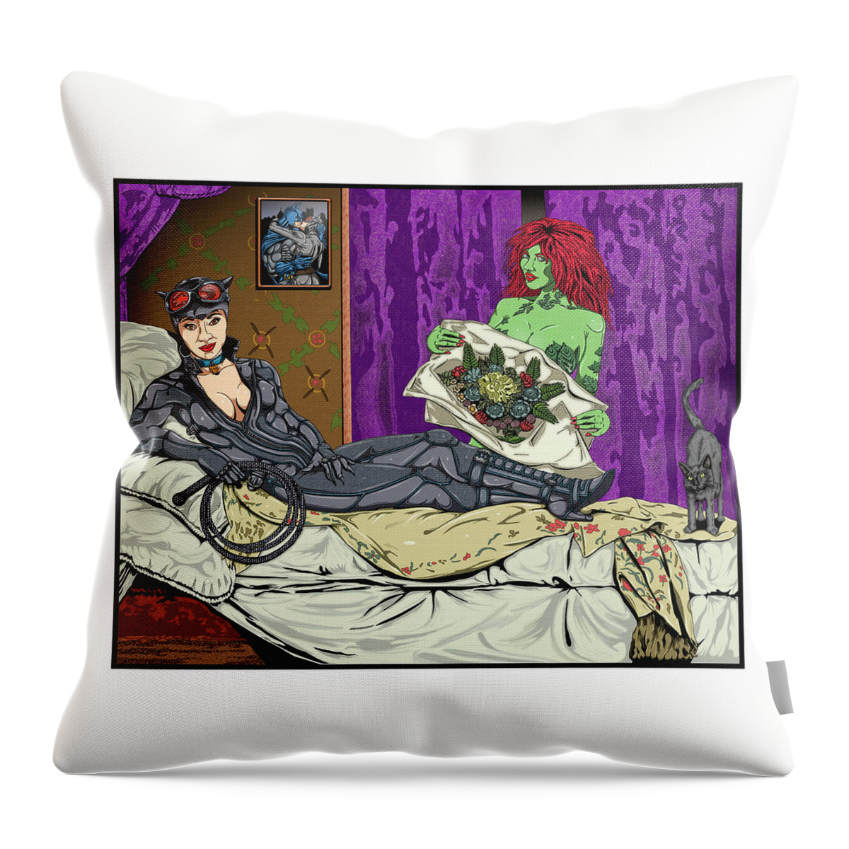 Illustration Throw Pillow featuring the digital art Untitled #3 from the New Gods Series by Christopher W Weeks