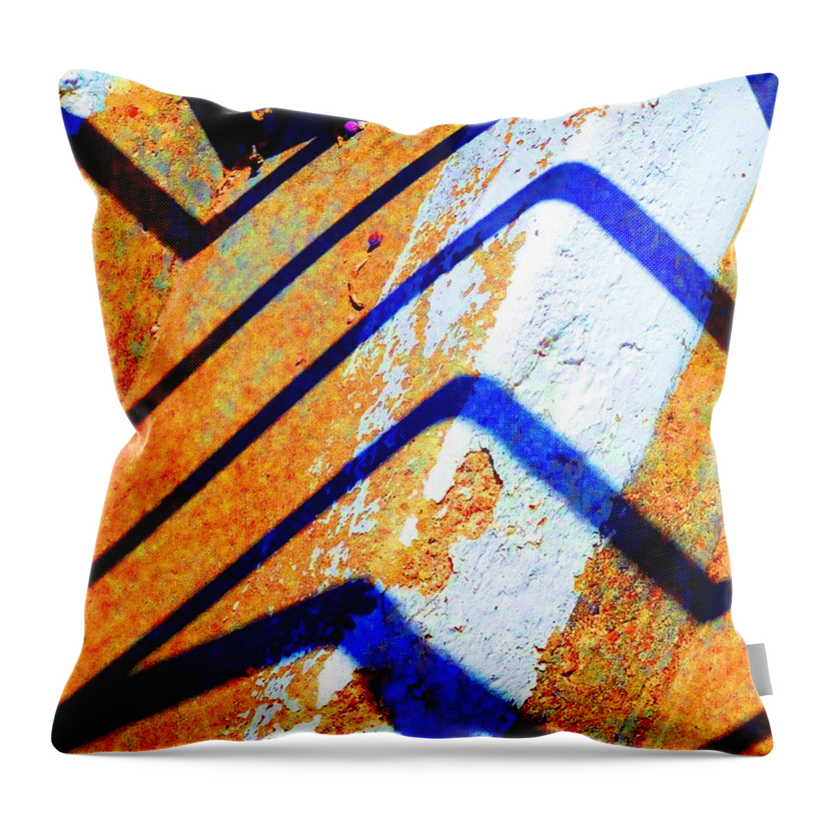 Yellow Throw Pillow featuring the digital art Zig Zag by T Oliver