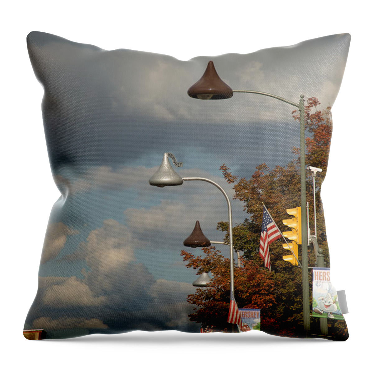 Hershey Throw Pillow featuring the photograph Unwrapped Wrapped Unwrapped Wrapped and on and on by Mark Dodd