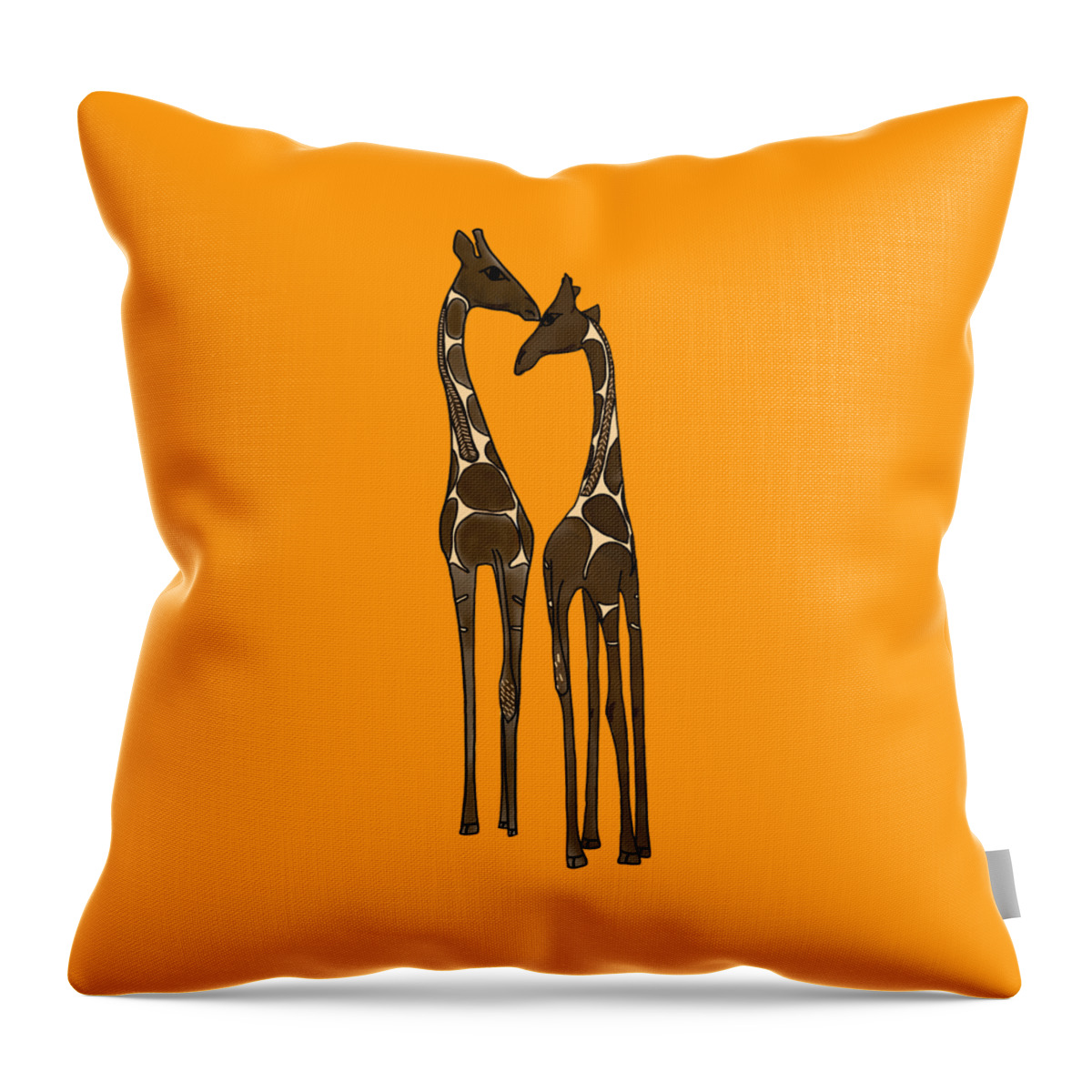 Giraffe Throw Pillow featuring the digital art Upendo by Aanya's Art 4 Earth