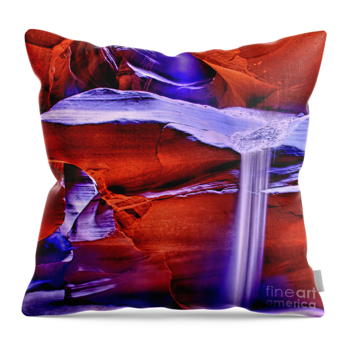 Upper Antelope Slot Canyon Throw Pillow featuring the photograph Upper Antelope Canyon Dirt Slide by Tom Watkins PVminer pixs