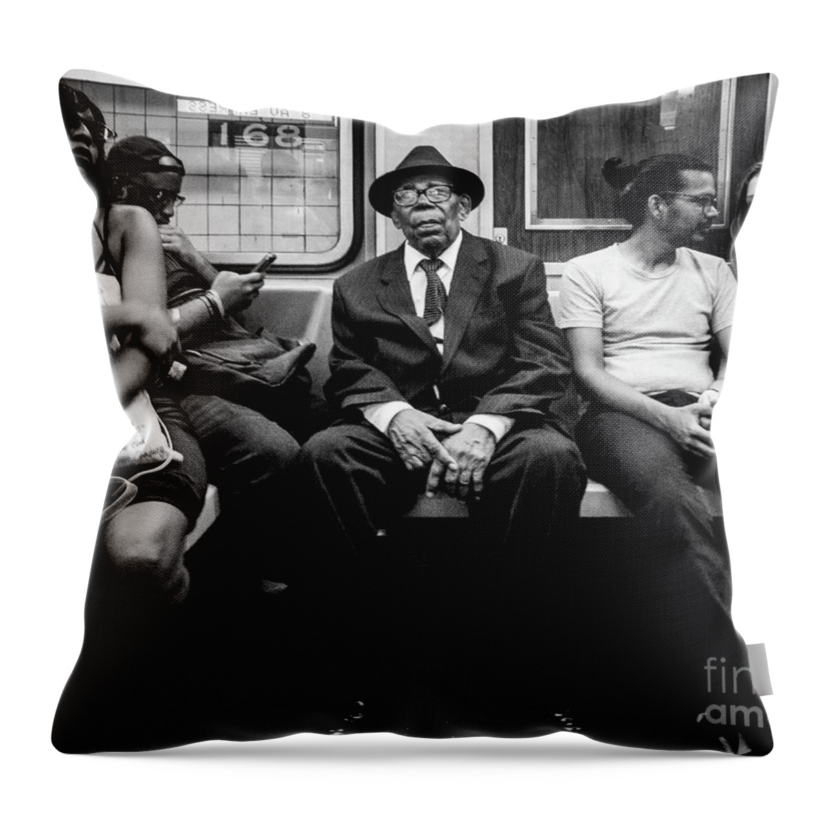 New York Throw Pillow featuring the photograph Uptown Subway by Cole Thompson