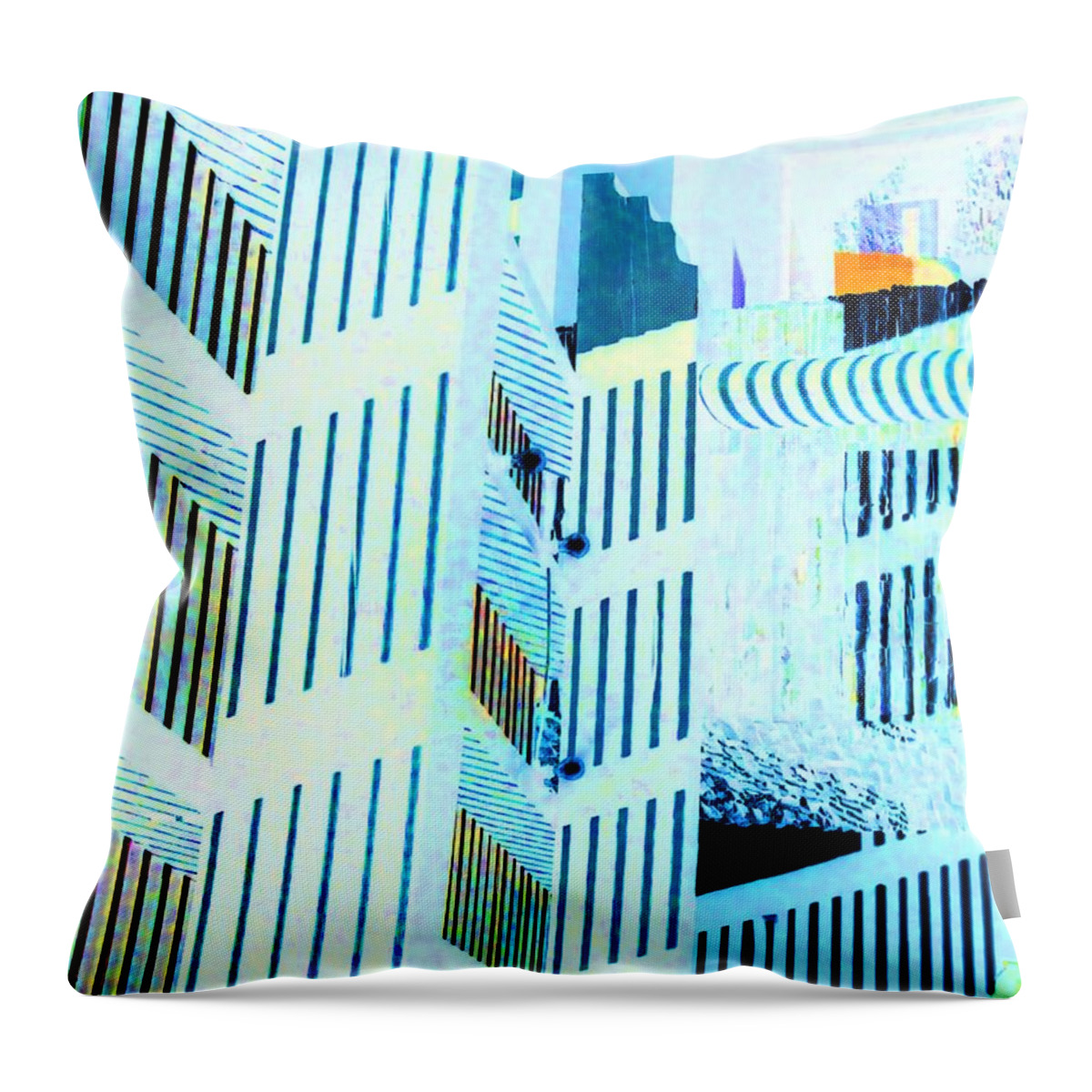 Abstract Throw Pillow featuring the digital art Urban Abstraction by T Oliver