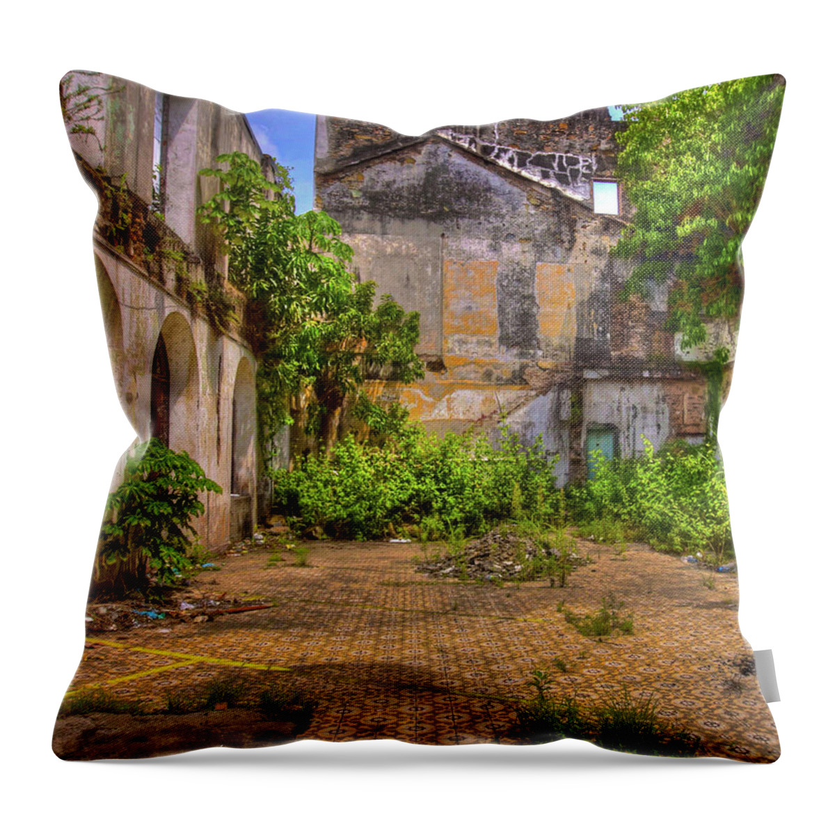 Architecture Arts Throw Pillow featuring the photograph Urban Jungle by Kandy Hurley